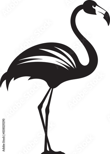 Abstract Flamingo Silhouette Classic Emblem Geometric Flamingo Icon Artistic Vector Art