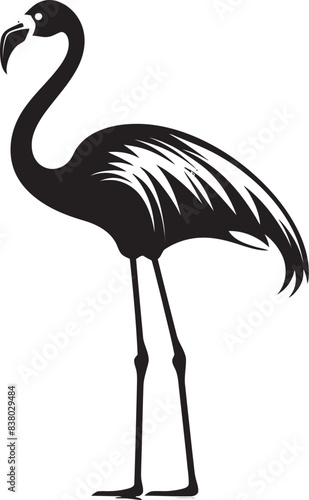 Tropical Flamingo Emblem Stylish Emblem Elegant Flamingo Badge Minimalistic Vector Art