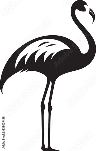 Geometric Flamingo Icon Classic Emblem Artistic Flamingo Illustration Modern Vector Art