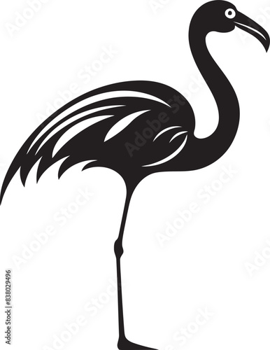 Minimalist Flamingo Badge Artistic Design Flamingo Line Art Logo Stylish Symbol