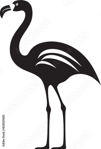 Flamingo Silhouette Badge Minimalistic Design Abstract Flamingo Graphic Stylish Emblem