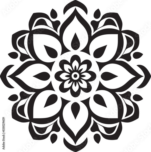 Mandala Ornament Badge Artistic Symbol Abstract Floral Emblem Retro Mandala
