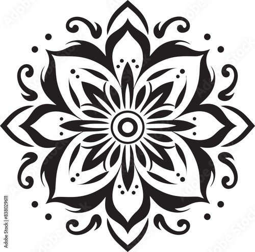 Geometric Floral Mandala Stylish Logo Design Mandala Ornament Badge Artistic Symbol