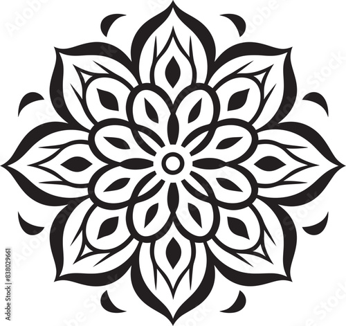 Floral Mandala Icon Stylish Vector Symbol Mandala Artistic Illustration Minimal Emblem