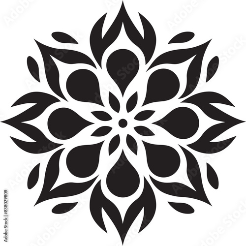 Mandala Ornament Badge Retro Symbol Abstract Floral Mandala Elegant Emblem