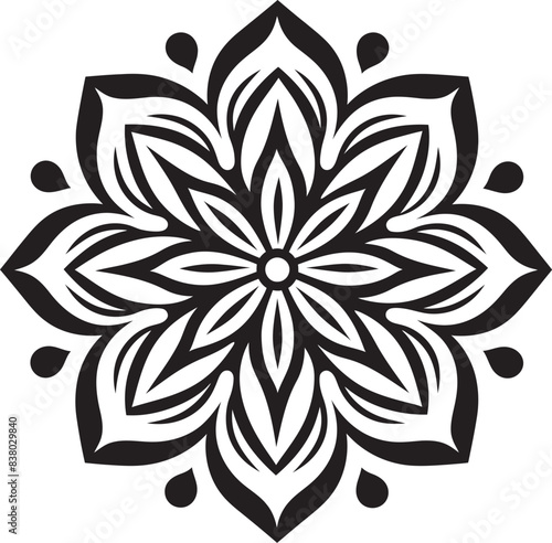 Floral Mandala Pattern Minimalist Emblem Ornate Mandala Emblem Contemporary Design