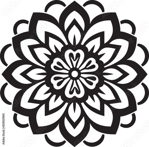 Abstract Floral Mandala Elegant Emblem Vintage Mandala Design Geometric Vector