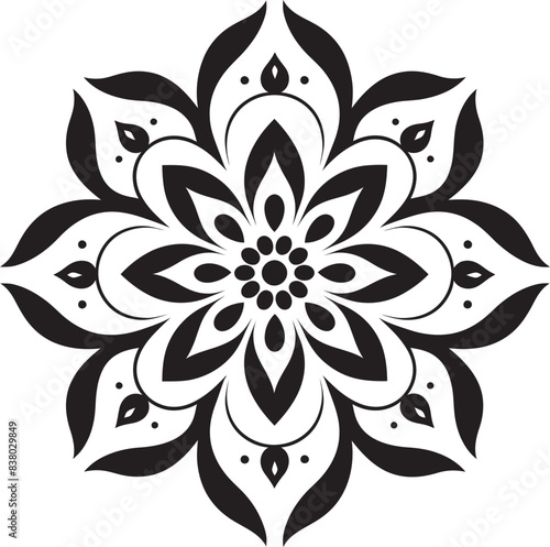 Mandala Circle Symbol Stylish Icon Floral Mandala Pattern Minimalist Emblem