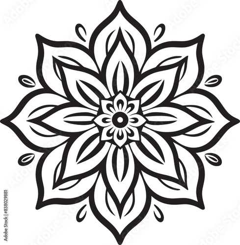 Mandala Circle Emblem Artistic Pattern Floral Mandala Logo Retro Vector