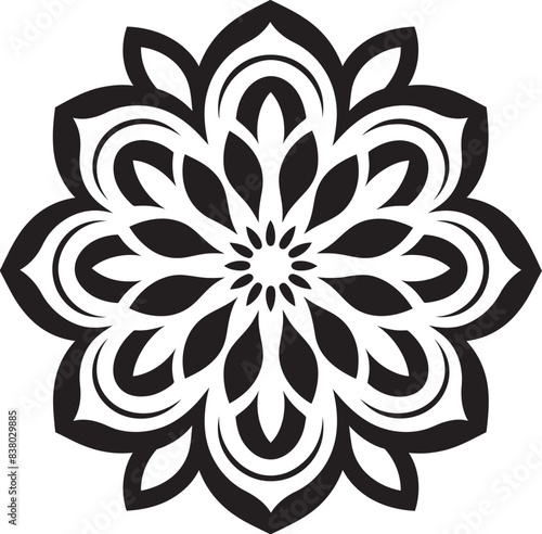 Abstract Mandala Pattern Elegant Logo Geometric Floral Mandala Retro Vector Design