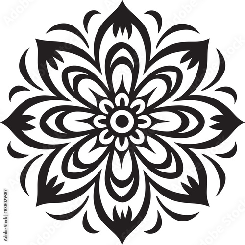 Floral Mandala Logo Retro Vector Intricate Mandala Badge Geometric Symbol