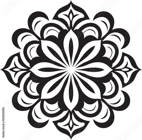 Mandala Ornament Emblem Minimal Vector Abstract Floral Symbol Elegant Mandala