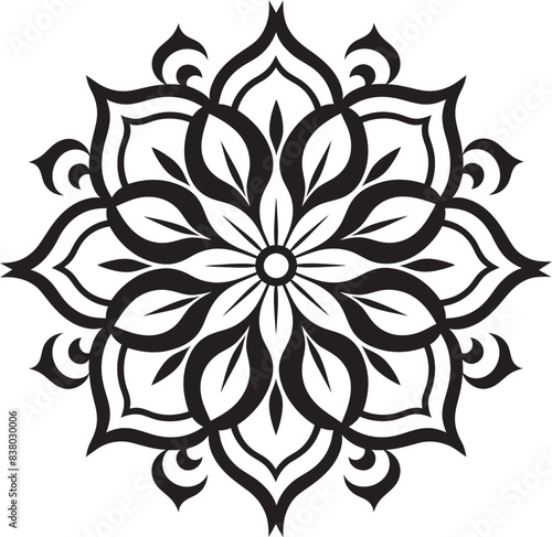 Abstract Floral Logo Elegant Mandala Vintage Mandala Symbol Artistic Emblem