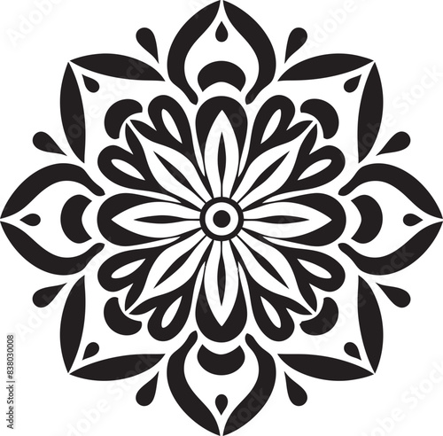 Geometric Mandala Badge Artistic Vector Mandala Artistic Symbol Retro Emblem