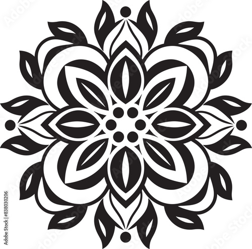 Abstract Floral Badge Elegant Emblem Vintage Mandala Design Artistic Pattern