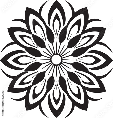 Mandala Ornament Emblem Minimal Vector Abstract Floral Emblem Elegant Mandala