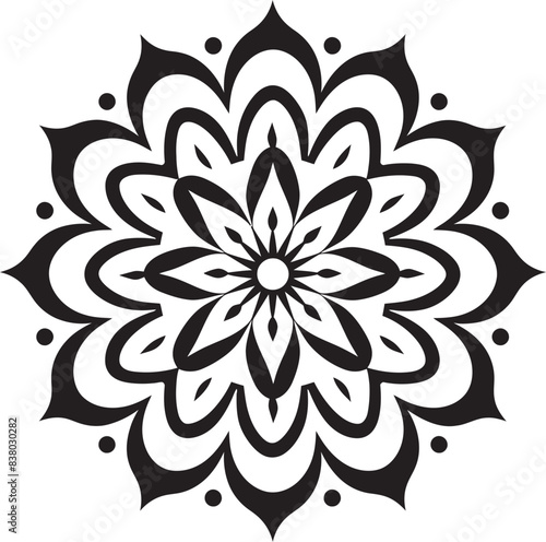 Abstract Floral Emblem Elegant Mandala Vintage Mandala Badge Artistic Emblem