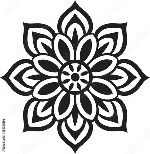 Floral Mandala Illustration Modern Design Mandala Pattern Logo Stylish Emblem