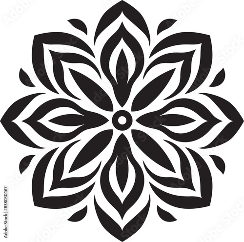 Minimalist Floral Mandala Icon Geometric Pattern Stylish Mandala Symbol Abstract Emblem