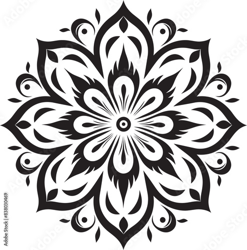 Geometric Mandala Symbol Minimalistic Floral Design Abstract Mandala Emblem Modern Vector Pattern