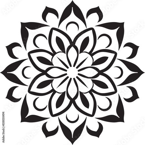 Intricate Floral Mandala Icon Stylish Emblem Elegant Mandala Logo Artistic Vector Graphic