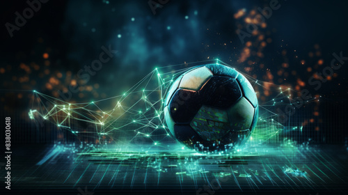 Online bet and analytics and statistics for soccer game, online sport betting concept photo