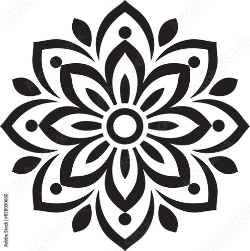 Geometric Floral Mandala Icon Minimalistic Emblem Artistic Mandala Pattern Modern Vector Design