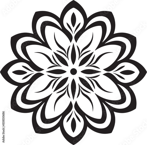 Mandala Pattern Badge Stylish Emblem Abstract Floral Mandala Modern Vector Symbol
