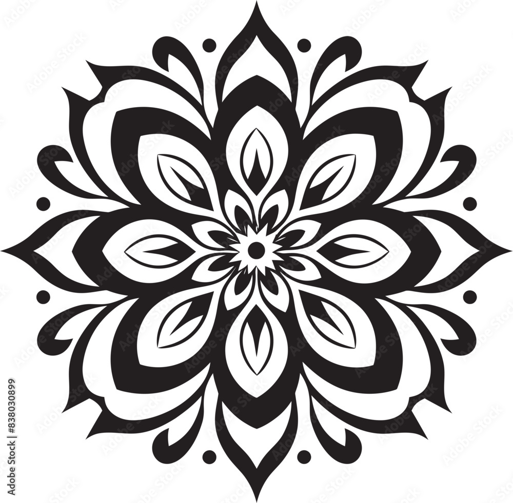 Elegant Floral Mandala Icon Stylish Vector Symbol Modern Mandala Emblem Abstract Design