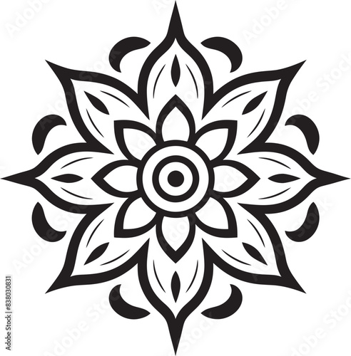 Vintage Mandala Design Retro Badge Icon Artistic Floral Mandala Icon Intricate Vector Pattern