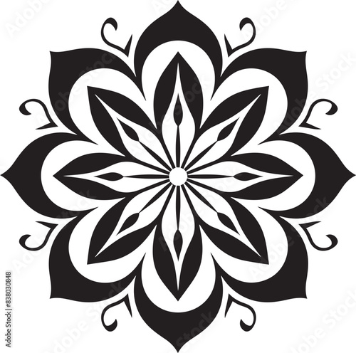 Retro Mandala Symbol Vintage Logo Geometric Mandala Emblem Artistic Pattern Icon