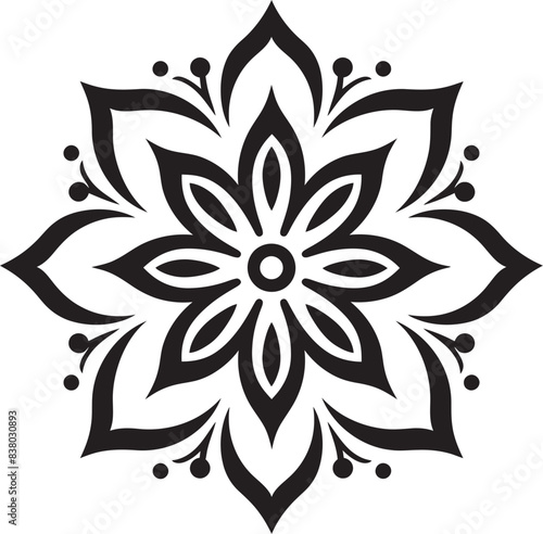 Minimalist Floral Mandala Icon Geometric Pattern Stylish Mandala Symbol Abstract Emblem