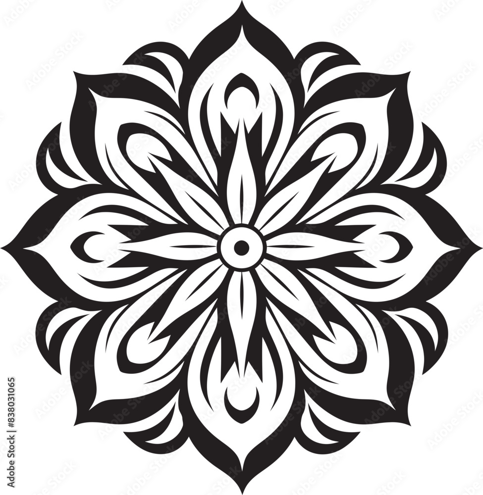 Fototapeta premium Minimalist Mandala Symbol Geometric Vector Abstract Mandala Logo Intricate Pattern