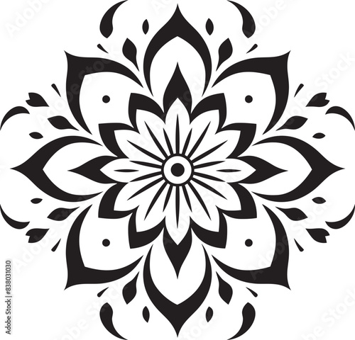 Vintage Mandala Logo Retro Emblem Geometric Mandala Pattern Icon Minimalistic Vector