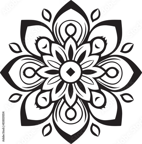 Retro Mandala Pattern Emblem Vintage Emblem Minimalist Mandala Symbol Geometric Vector