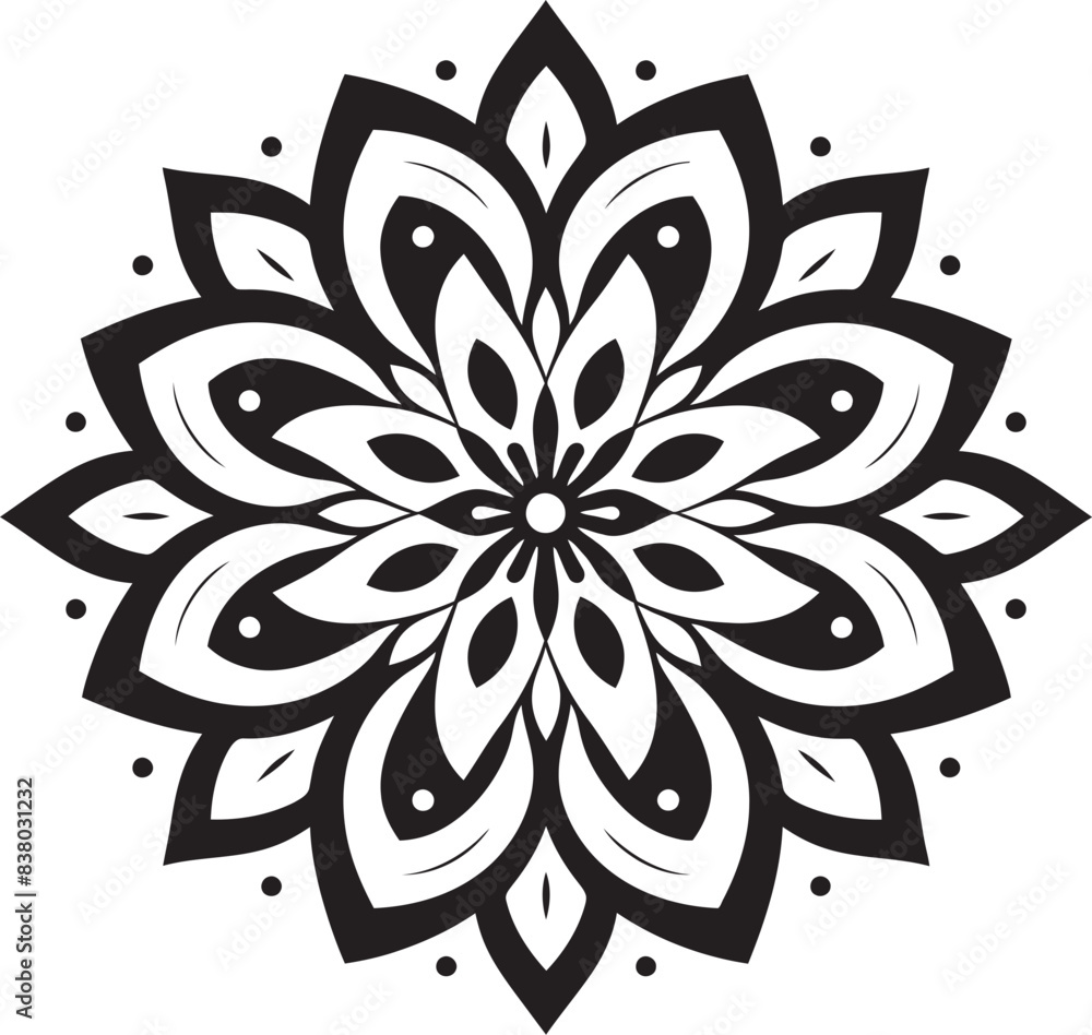 Fototapeta premium Retro Mandala Symbol Vintage Emblem Minimalist Mandala Pattern Icon Geometric Design