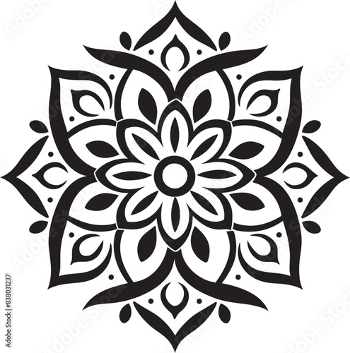Intricate Floral Mandala Logo Elegant Vector Design Geometric Mandala Pattern Icon Stylish Emblem