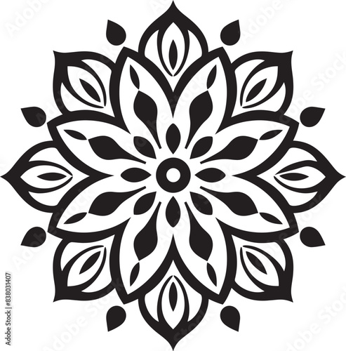 Geometric Mandala Symbol Minimalistic Floral Design Artistic Mandala Pattern Icon Modern Emblem
