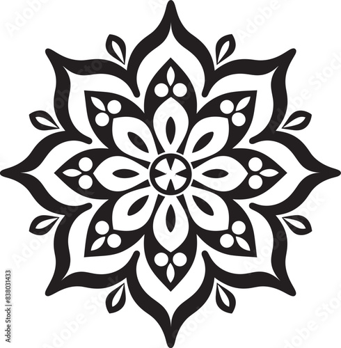 Abstract Floral Mandala Icon Intricate Emblem Stylish Mandala Emblem Elegant Vector Symbol