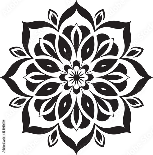 Abstract Mandala Emblem Intricate Floral Vector Stylish Mandala Badge Elegant Symbol