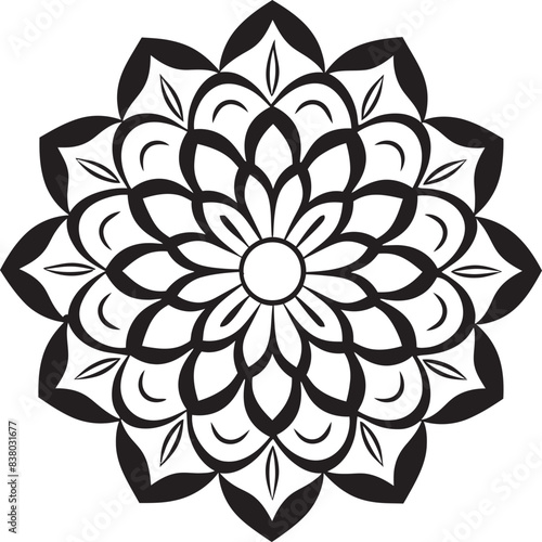 Intricate Mandala Logo Minimalistic Vector Art Mandala Pattern Badge Artistic Design