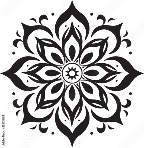 Floral Mandala Logo Elegant Vector Art Mandala Ornament Badge Minimalistic Design