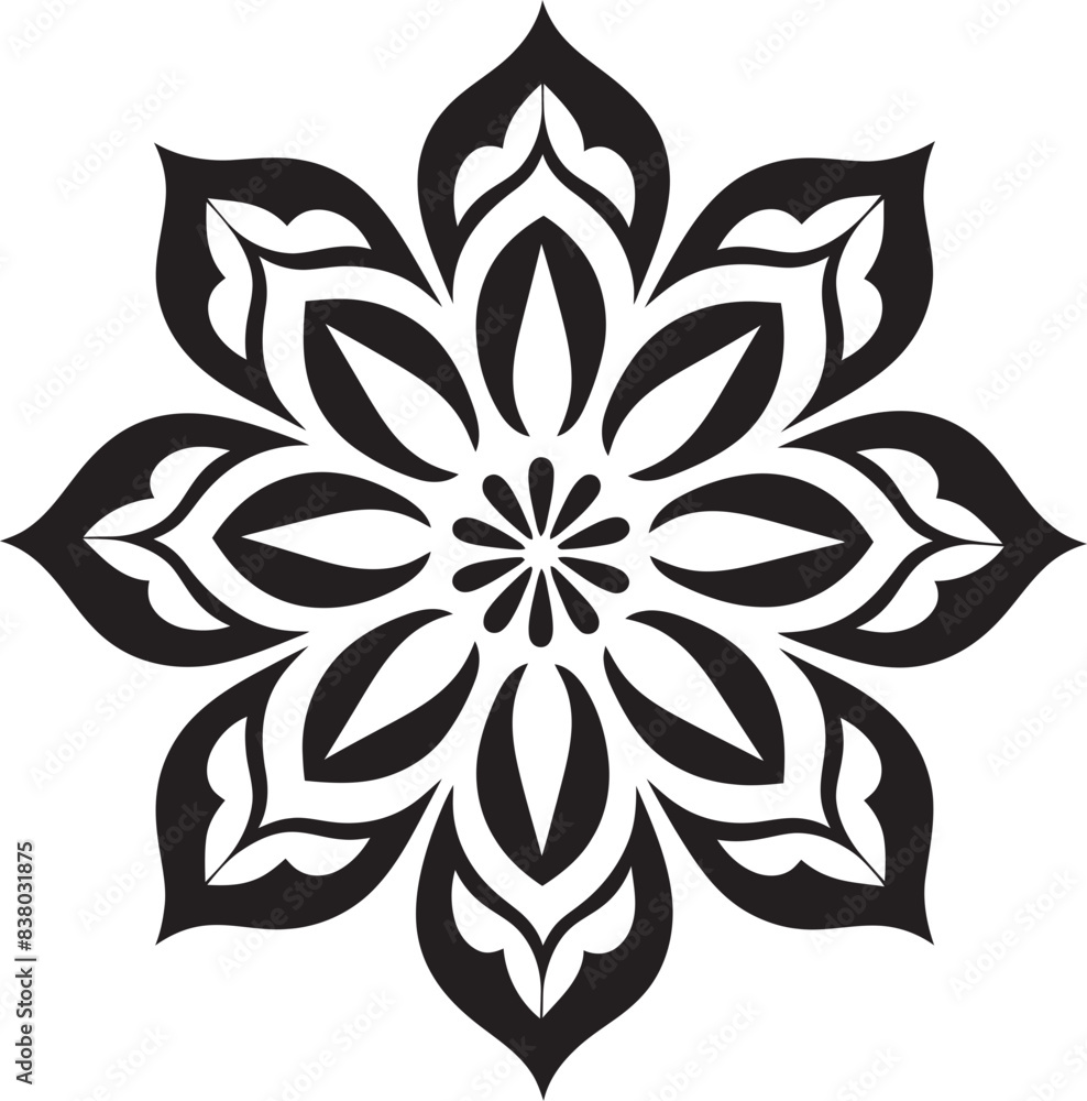 Fototapeta premium Floral Mandala Icon Elegant Symbol Intricate Mandala Logo Artistic Vector Design