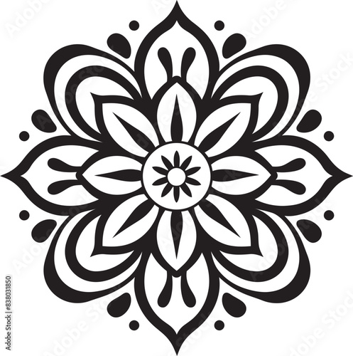 Mandala Artistic Illustration Retro Badge Floral Mandala Icon Elegant Symbol