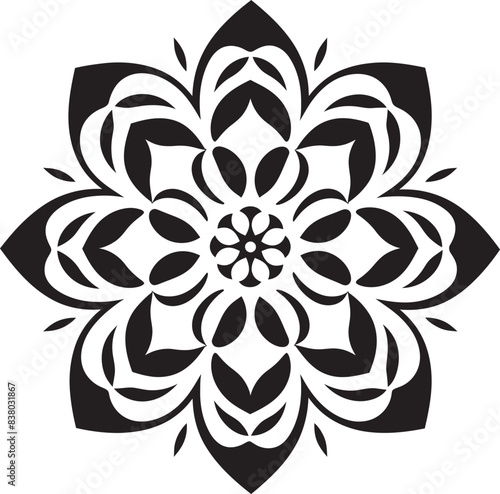Mandala Pattern Badge Stylish Emblem Floral Mandala Logo Classic Vector Design