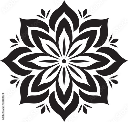 Geometric Mandala Badge Retro Vector Design Mandala Circle Logo Modern Emblem