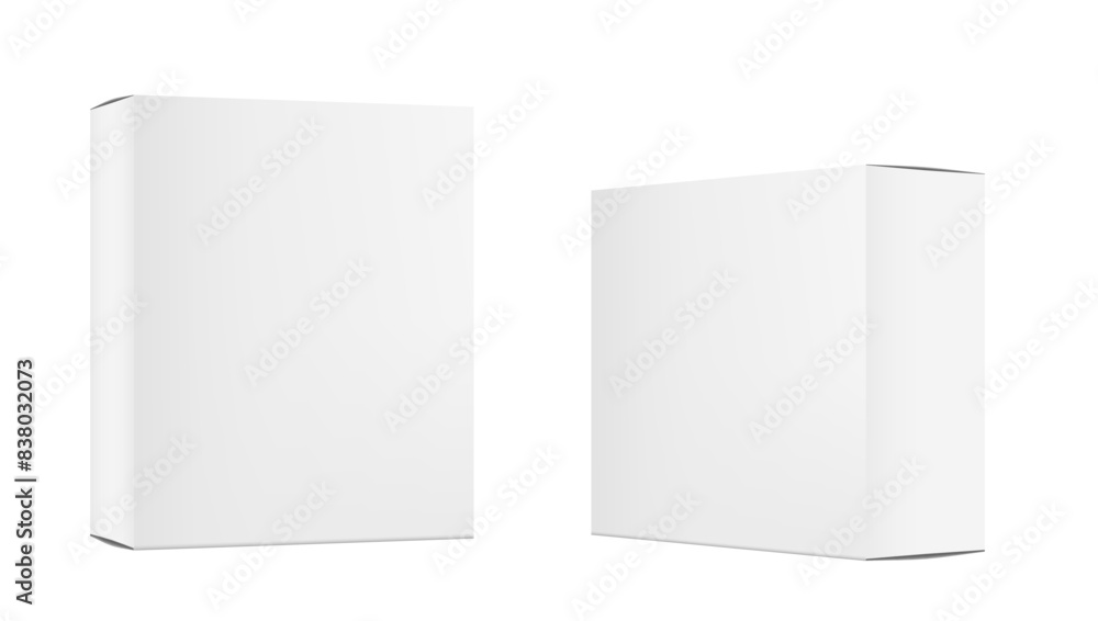 3D Two Blank Cardboard Packaging Boxes Mockup 3D Two Blank Cardboard Packaging Boxes Mockup