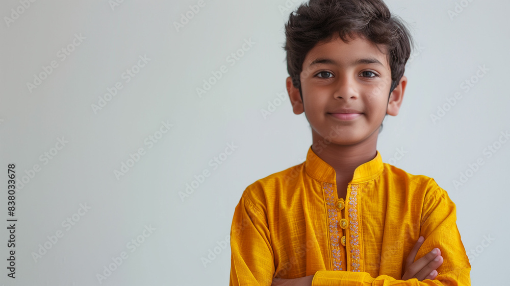 Young boy in yellow shirt posing for picture Young boy in yellow shirt posing for picture