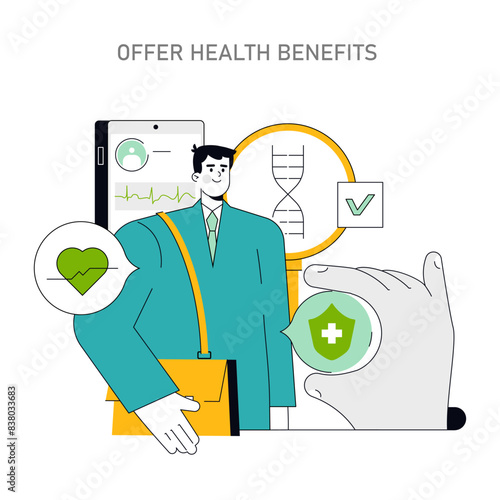 Employee well-being concept. Vector illustration.