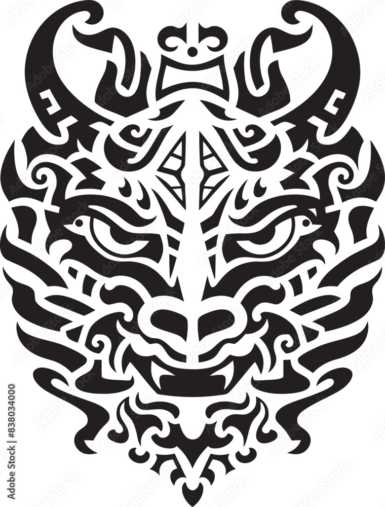 Fototapeta premium Dragon Head Illustration Fantasy Graphic Legendary Beast Icon Front View Design
